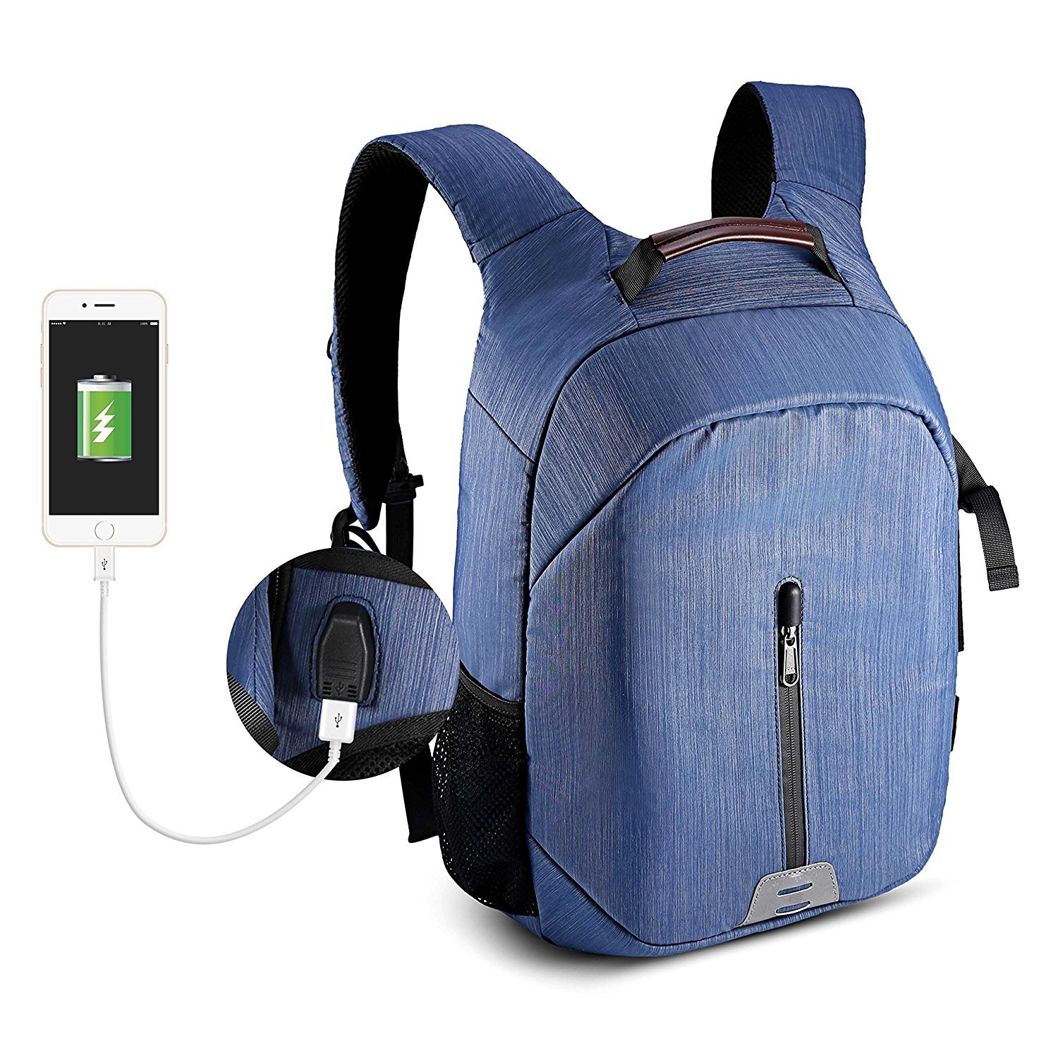 Sac à dos pour appareil photo et Reflex et accessoires, Pbreack Sac à dos Caméra vidéo étanche randonnée housse sacoche anti-choc (Bleu)