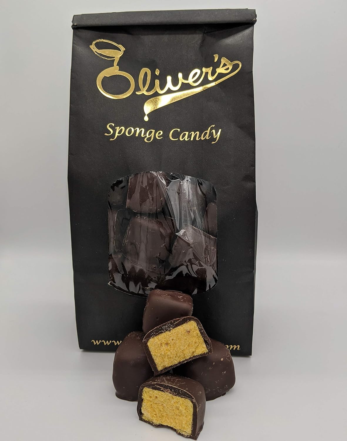 Oliver's Sponge Candy Dark Chocolate, 1 pound Grocery