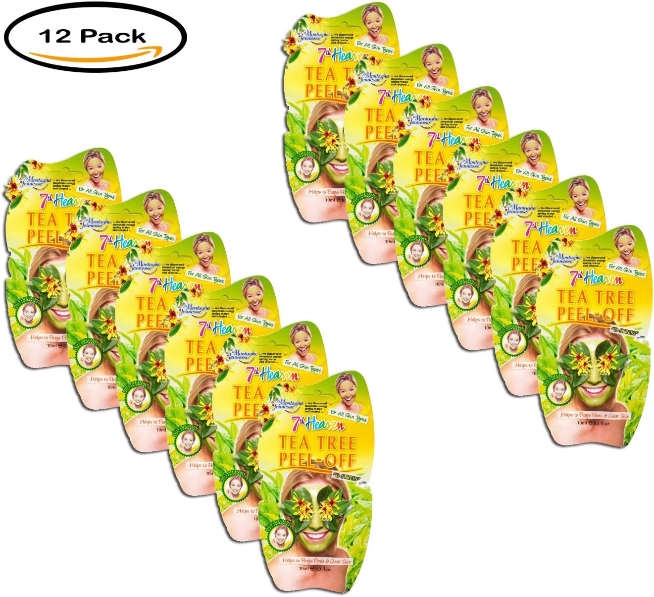 PACK OF 12-7th Heaven Tea Tree Peel-Off Masque, 0.3 fl. oz.