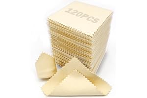 XIAOXINGYUN 120 PCS Jewelry Cleaning Cloth Jewelry Polishing Cloths Individually Wrapped Silver Cleaning Cloth for Jewelry Sterling Silver, Gold, Platinum,Coins, Watch (3.15 x 3.15 Inches)