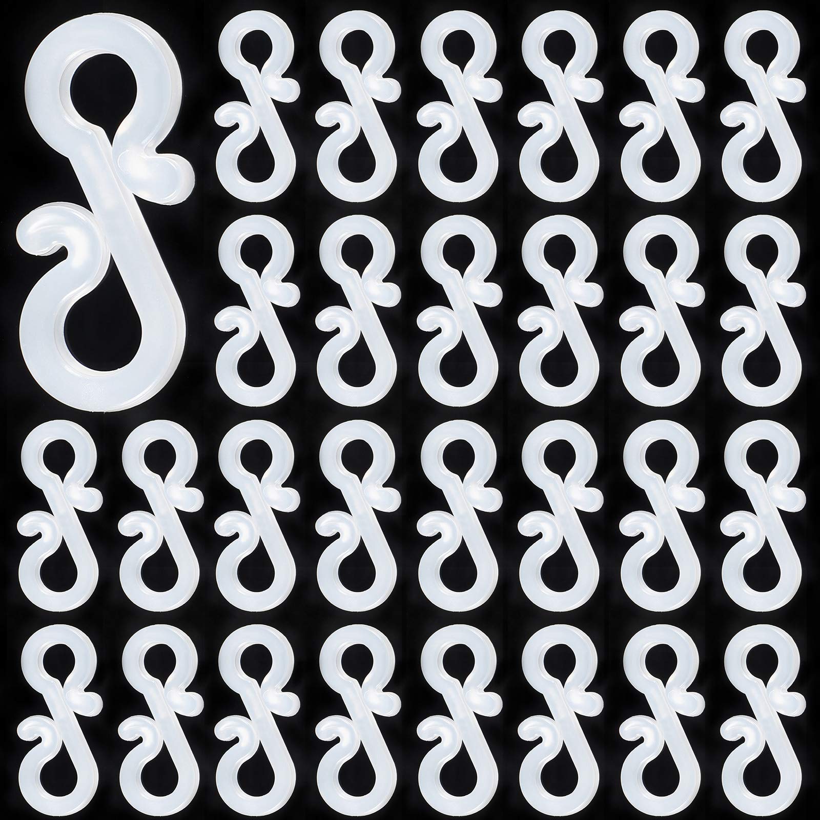 Blulu Christmas Light Clip Durable Plastic S Clip Hooks Valentine's Gutter Hook, Mini Gutter Hang Hooks for Valentine's Decoration Outside Lights Hanging, Gutters Guards (300 Pieces)