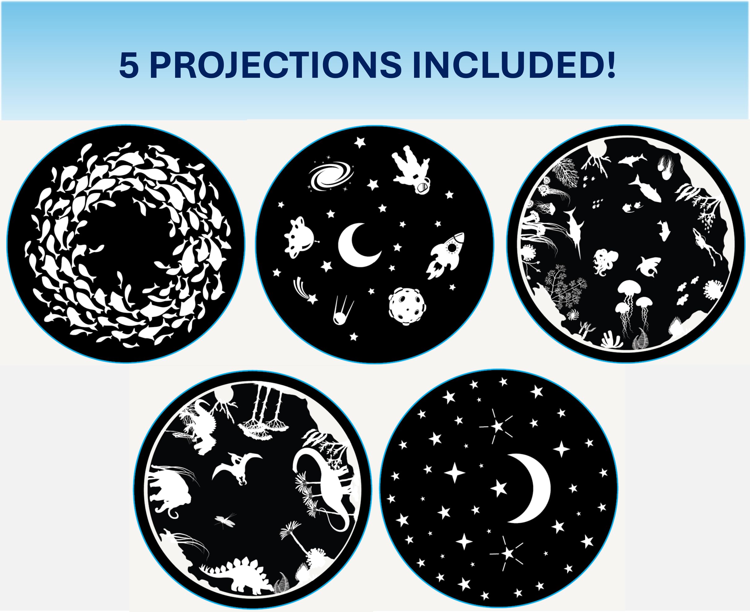 Night Light for Kids | Includes 5 Light Shows | Ages 5+ | Rotating Night Light Projector