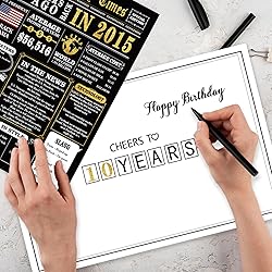 MOROLURU 10th Birthday Card, Funny 10th Birthday
