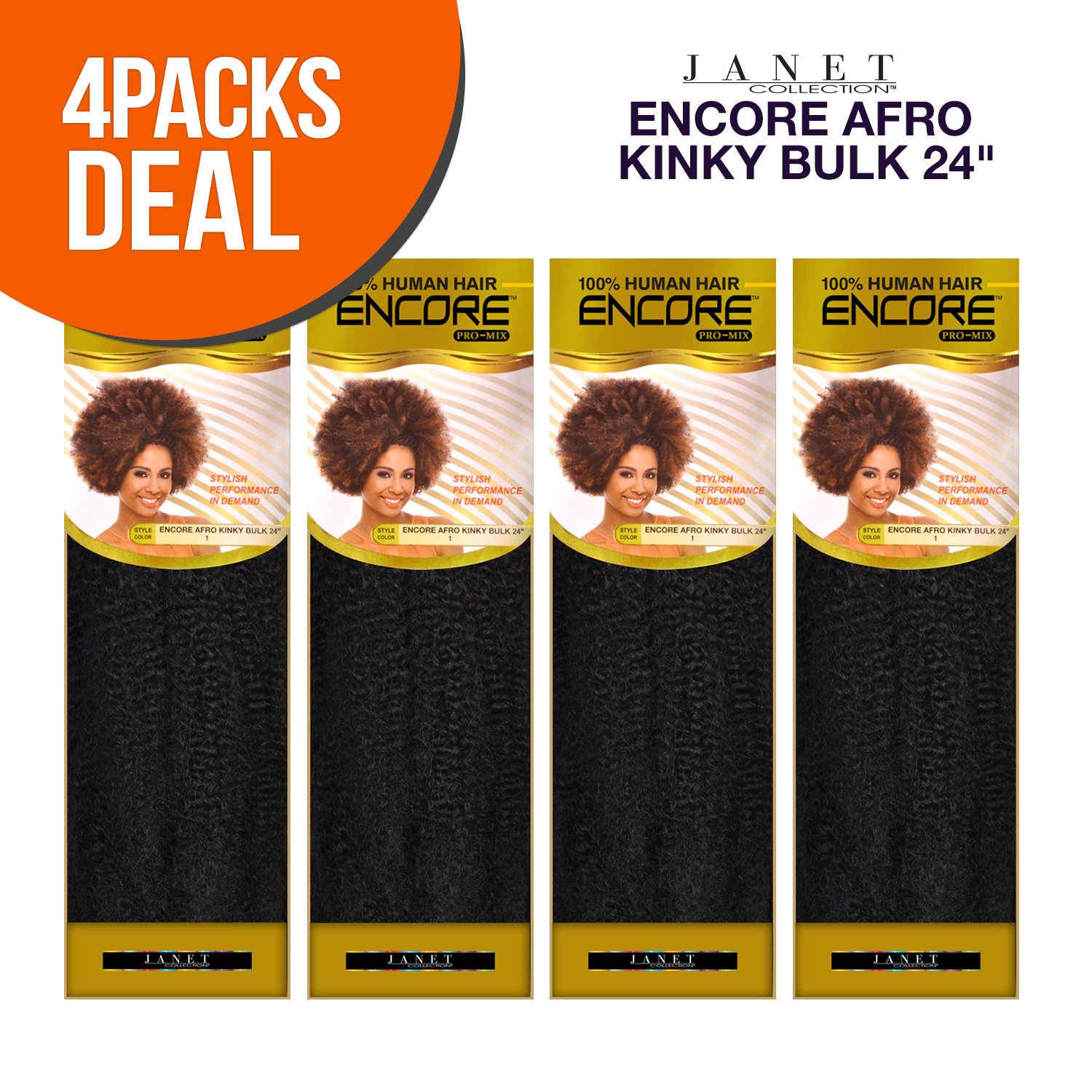 Janet Collection Human Hair Blend Braids Encore Afro Kinky Bulk 24