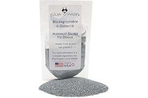 ALTERNATIVE IMAGINATION Moonlit Silver Biodegradable Glitter 1/2 Ounce - Made from Plant Cellulose, Earth Friendly. Perfect for Body, Cosmetics, Crafts, DIY Projects. Can be Mixed with Lotions, Gels, Oils, Face Paint
