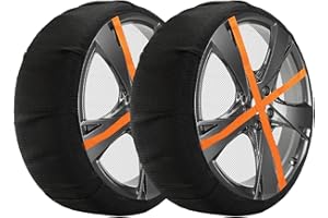 GNRZZT Snow Socks for Tires, Auto Socks for Car Tires,Automotive Snow Socks,Great Alternative to Snow Chains for Cars, Snowy Road Car Textile Winter Emergency Kit (2 Packs) - Size L