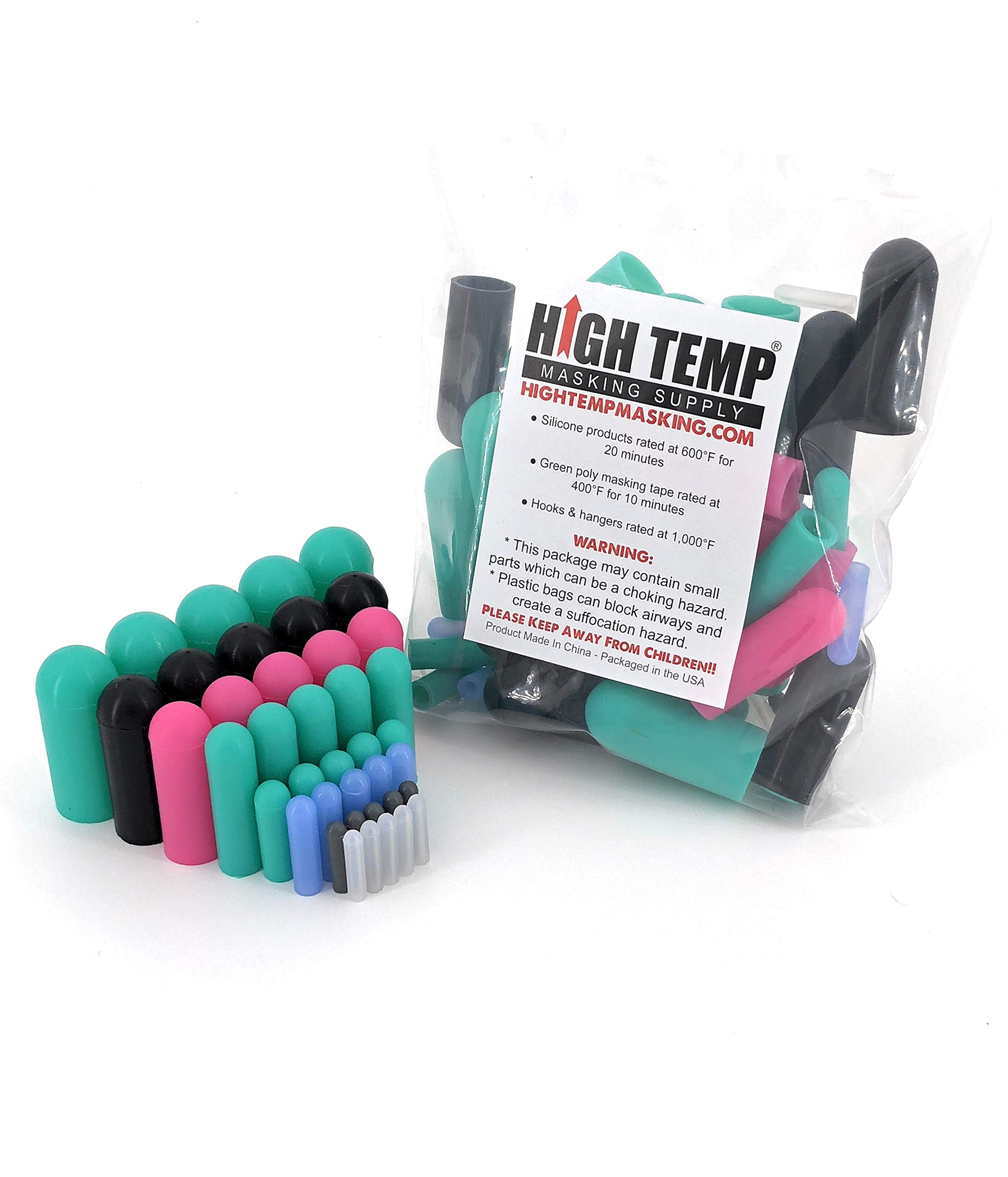 40 Piece High Temp Silicone Rubber Protective End Cap Kit 3/32" to 3/