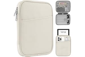 HoYiXi Universal Sleeve Bag for 6",6.8",7" Kindle Paperwhite/Colorsoft 2024-2012 Compatible with 6"-6.8" All-New Kindle/Kobo/Tolino/Sony,6" EReader with Anti-Drop Protective Cover,White