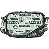 FOCO NBA Team Logo Stripe Clear Crossbody Bag, Retro Print
