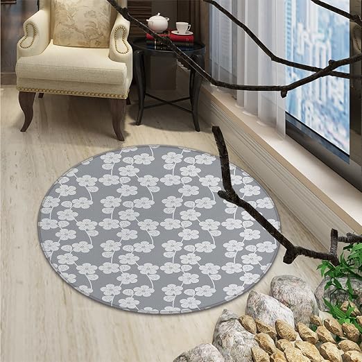 Amazon De Geometrischer Kleiner Runder Teppich Blumenmuster