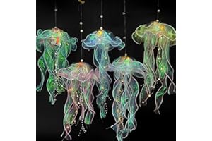 iksya Colorful Jellyfish Lamp - Glitter Iridescent Hanging Jelly Fish Lanterns Under The Sea Mermaid Party Decoration Table Centerpiece Ocean Theme Birthday Wedding Party Supplies (Color : 5PCS)