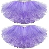 Zhanmai Tutu Skirt Women Adult Classic Elastic 5 Layered Short Tulle Skirt 80's Dance Carnival Costume for Lady