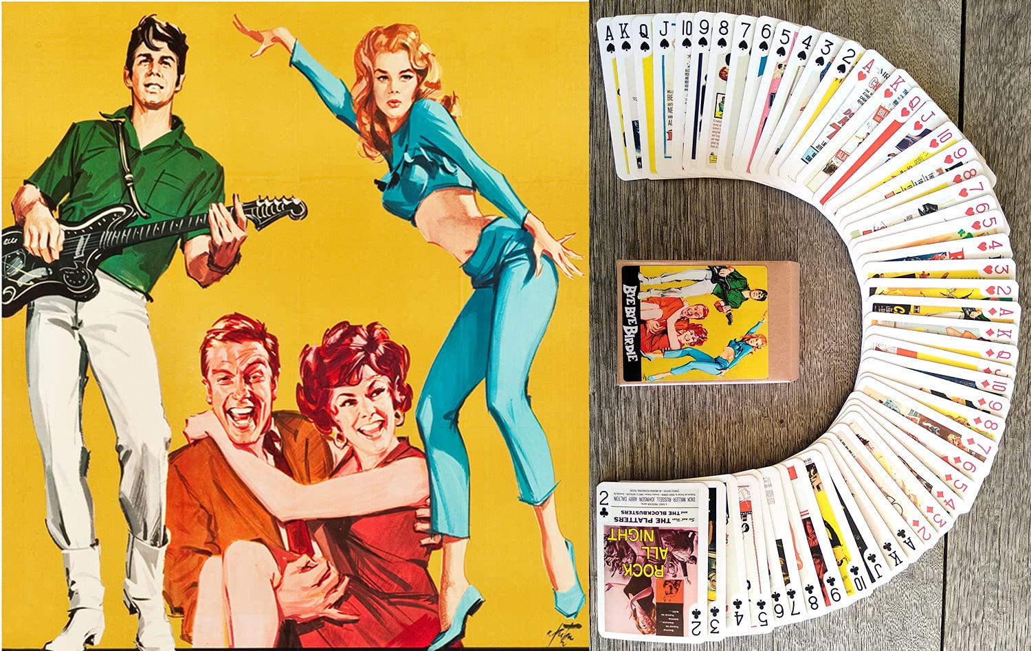 Rock'n'ROLL Movies Playing Cards (Poker Deck 54 Cards All Different) Vintage Retro Music Rock-n-Roll Movies Posters
