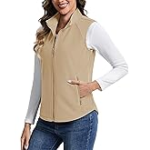 TACVASEN Women's Fleece Vest Outerwear Lightweight Sleeveless Zip up Jacket with Pockets Warm Polar Soft Fall Winter