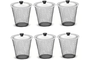 6 Pack Worm Composter with Lid, Underground Metal Mesh Compost Bin for Kitchen & Garden Waste, Outdoor Compost Bin for Natura