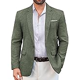 Vssjavun Mens Business Casual Blazers One Button Slim Fit Jacket Wedding Jackets Dark Green Medium