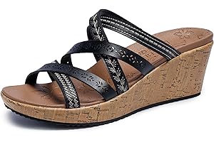 Skechers womens Beverlee - Tiger PosseWedge Sandal
