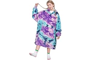 Catalonia Galaxy Blanket Hoodie for Kids, Oversized Fleece Blanket Sweatshirt, Warm Cozy Wearable Hooded Pullover for Boys & Girls
