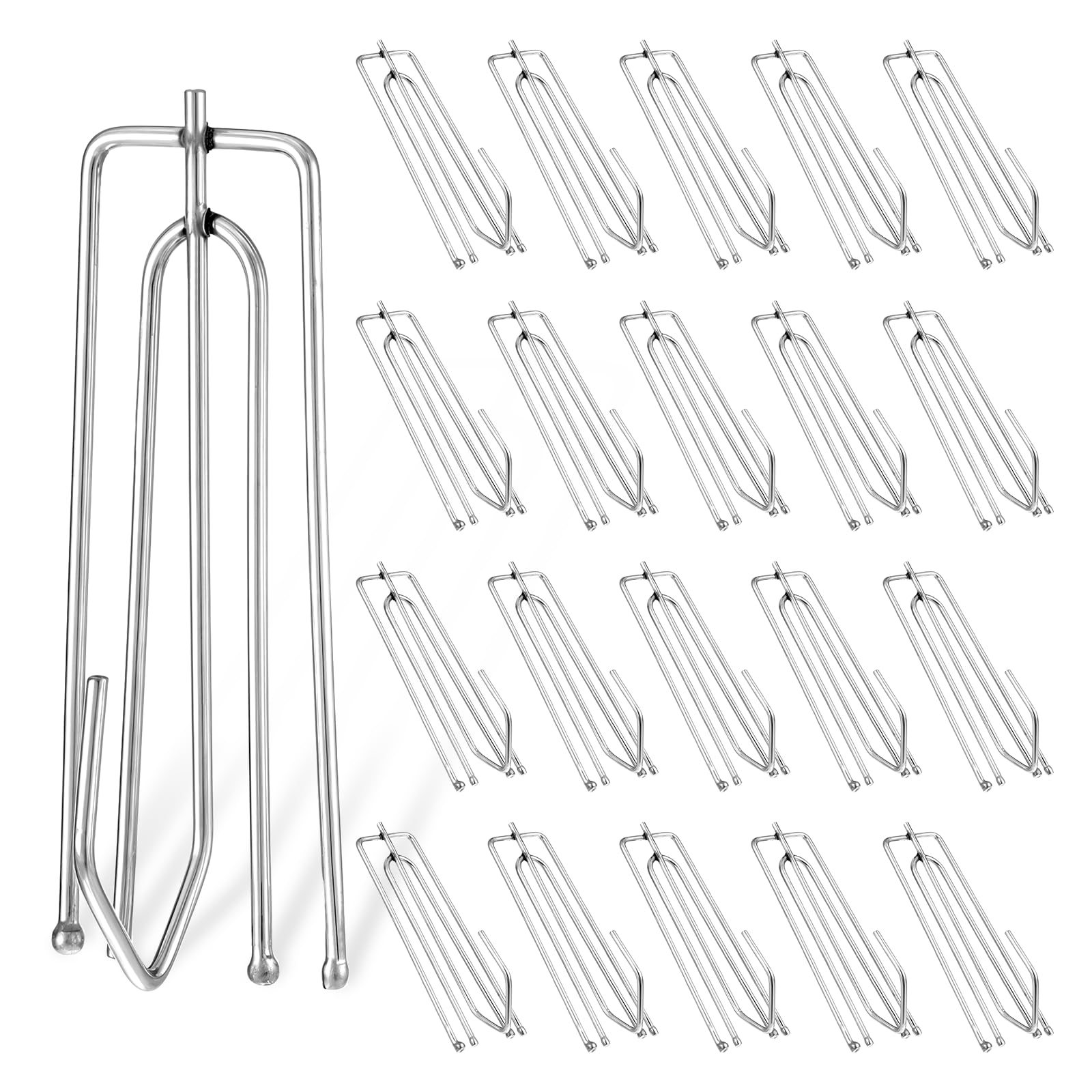 Photo 1 of 150Pcs Stainless Steel Curtain Pleat Hooks, Traverse Pleater, Drapery Clasp and Pin, Pinch Pleat Shower Curtain, 4 End Curtain Hangers for Window, Door, Bathroom