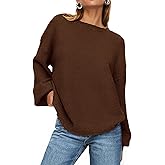 PRETTYGARDEN Women's 2026 Fall Sweaters Casual Crew Neck Long Sleeve Pullover Tops Ribbed Knit Loose Fit Winter Clothes