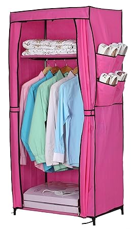 Single Canvas Wardrobe Shoe Rack Shelf Hanging Clothes Bedding