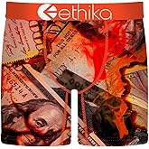 Ethika Men’s Mid Boxer Brief, 4-Way Stretch Performance Underwear - Burnin' Hundreds