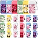 Frienda 24 Pcs Floral Scented Mini Hand Sanitizer Spray Bulk with Keychain Hydrating Hand Sanitizer Spray Travel Size 1 Fl.oz for Travel Backpack Friend Teacher Employee Nurse New Year Thank You Gifts