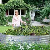 Land Guard Galvanized Raised Garden Bed Kit Oval 48x24x12 in view 6
