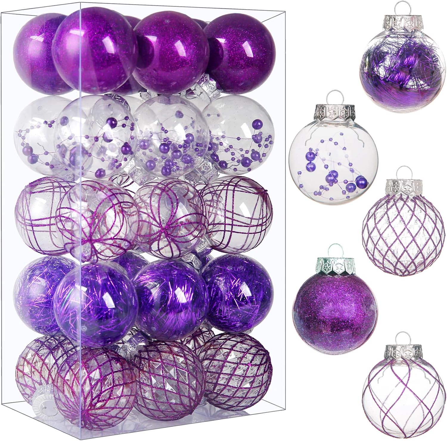 Ornaments - Clear Christmas Ball Ornaments, 30ct 2.36
