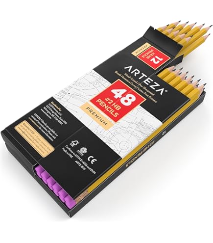 Amazon.com: ARTEZA HB Pencils #2, Pack of 180, Wood-Cased Graphite