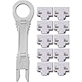 NTW RJ45 Port Blocker & Dust Cover, Network Port Lock, Ethernet Port Protector, LAN Cable Lock, Secure RJ45 Connector with Color Coded Keys, TAA Compliant, 10 Locks