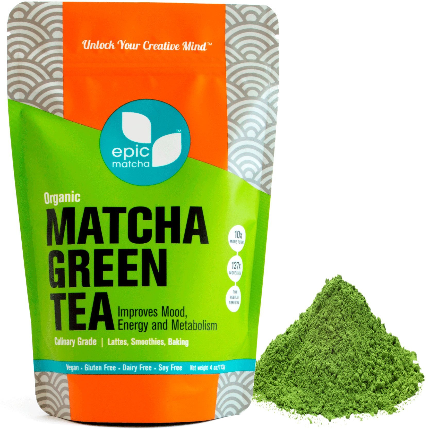 Buy Epic Matcha Green Tea Powder 4oz/113g (48 Servings) Culinary