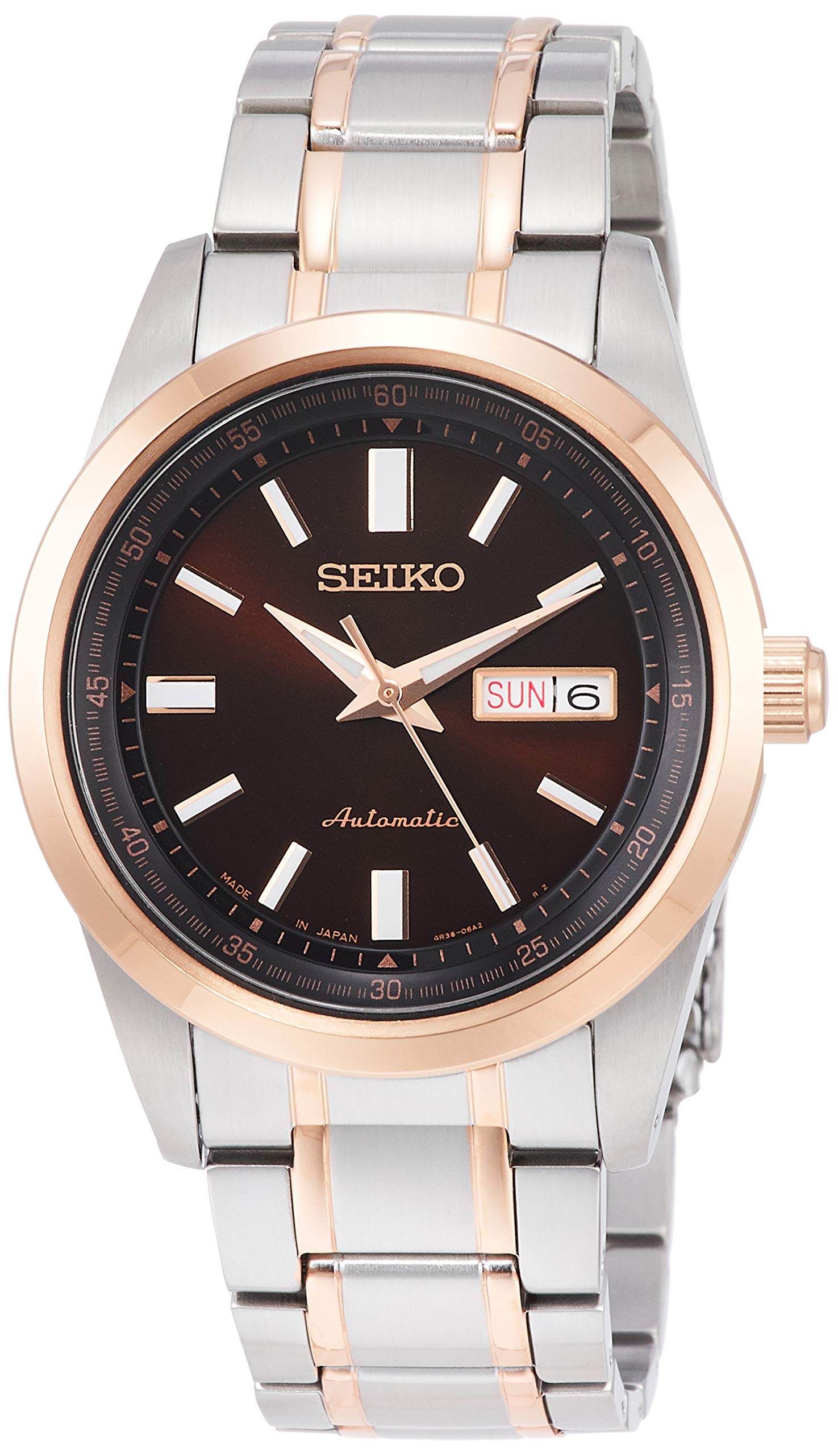 SEIKO SELECTION(セイコー セレクション) Seiko SARV006 Men's Wristwatch, Selection Mechanical, Automatic (Hand Winding), Case Back See-through Back, Day-Date Notation, Reinforced Waterproof for Daily Use (10 ATM), Silver, Dial Color - Brown,