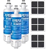 PUREPLUS ADQ36006101 Replacement for LG LT700P,RWF1200A Water Filter 3Combo | Replacement for Kenmore 469690, 9690, ADQ36006102, LFXS30766S, LFX28968ST,FML-3 Refrigerator Water Filter &amp; LT120F Air Filter