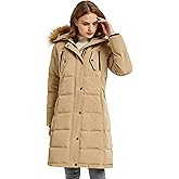 Orolay Women's Down Jacket Winter Long Coat Windproof Puffer Jacket with Fur Hood