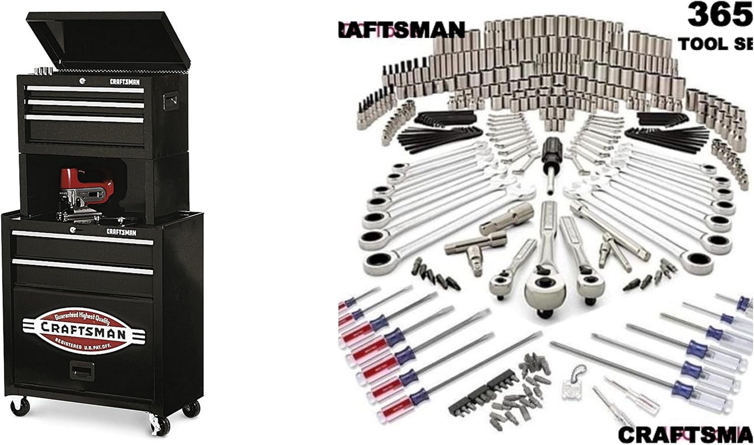 Craftsman 365 Pc Tool Set With Craftsman 5 Drawer Homeowner Tool