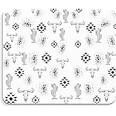 BAYOGITA White Western Mouse Pad - Trendy Preppy Girly Office Desk Mousepad, White Trendy Preppy Office Decor, Gifts for Employees, Western Coworker Gifts, 9.5x8 Inches