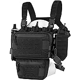 VOTAGOO Chest Rig-Tactical Chest Rig，Molle Modular Micro Fight Chest Rigs Adjustable&amp;Detachable with 5.56/7.62 Magazine Pouch