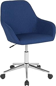 Flash Furniture Cortana Home and Office Mid-Back Chair in Blue Fabric