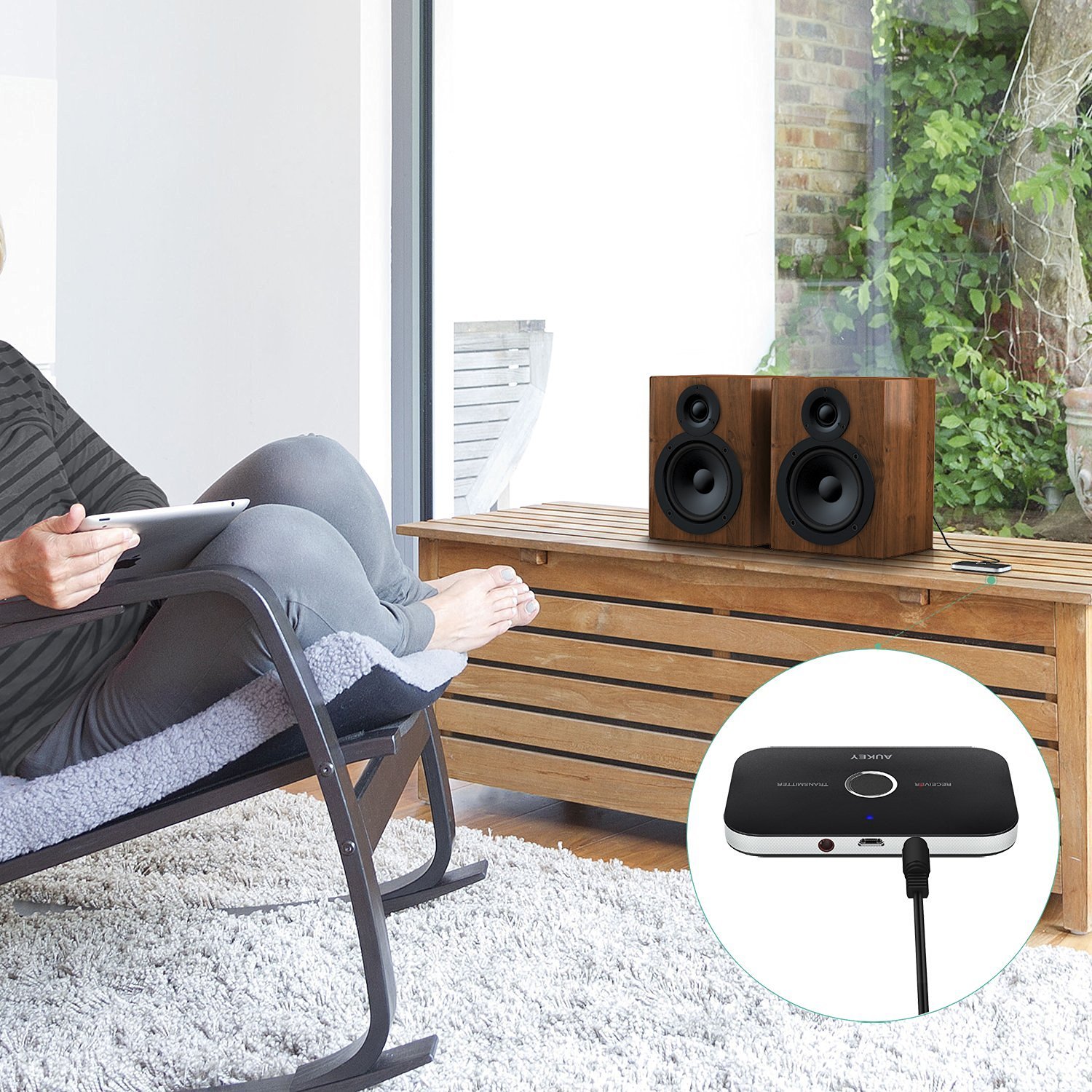 AUKEY Bluetooth Transmitter & Receiver, Wireless Stereo Audio Adapter