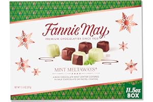 Fannie May, Premium Milk Chocolate, Mint Meltaways, Holiday Gift Box, 14 Oz