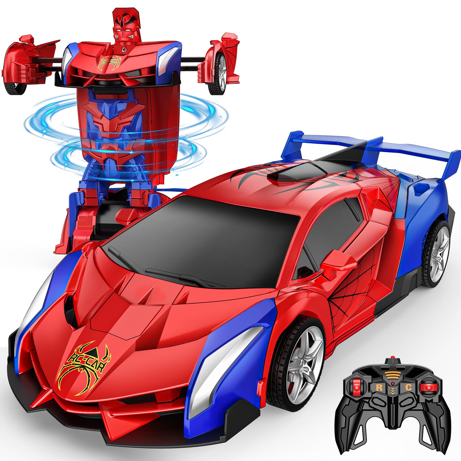 Braxel Transforming Remote Control Cars Toys for 3-12 Year Old Boys Girls, 2.4GHz Transform Robot Car with Batteries & 360° Rotation, 2 in 1 RC Vehicle Birthday Xmas Easter Outdoor Gifts for Kids Toy — image 1
