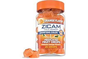 Zicam Cold Remedy Zinc Medicated Fruit Drops, Ultimate Orange, 25 Count (Pack of 1)