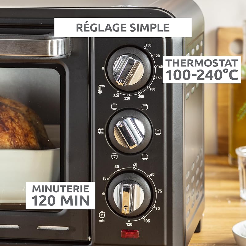 - Four Optimo - Chaleur tournante - 19 L - Noir