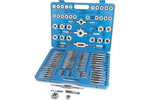 GYZJ 110 PCS Metric Tap and Die Set, Metric Screw Threads M2-M18 for Cutting External and Internal Threading, Come with Storage Case and Complete Accessories