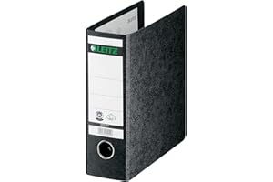 Leitz 2-Ring 3-Inch Premium Linen Textured A5 Sized European Binder, Black (1075)