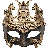 Ubauta Roman Gladiator Masquerade Mask: Half-Face for Adults - Perfect for Halloween Costumes Mardi Gras Carnival Parties