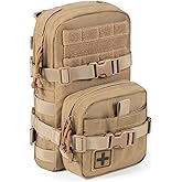 CLTAC Tactical Small MOLLE Hydration Pack Outdoor Water Bladder Carrier Pack for Vest Backpack