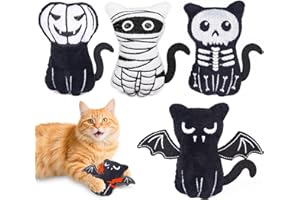 Retro Shaw 4Pcs Cat Toys, Crinkly Catnip Toys for Indoor Cats Kitty Chew, Safe Teeth Cleaning Kitten Toy, Interactive Cat Nip Kicker Toy, 3.7 Inches