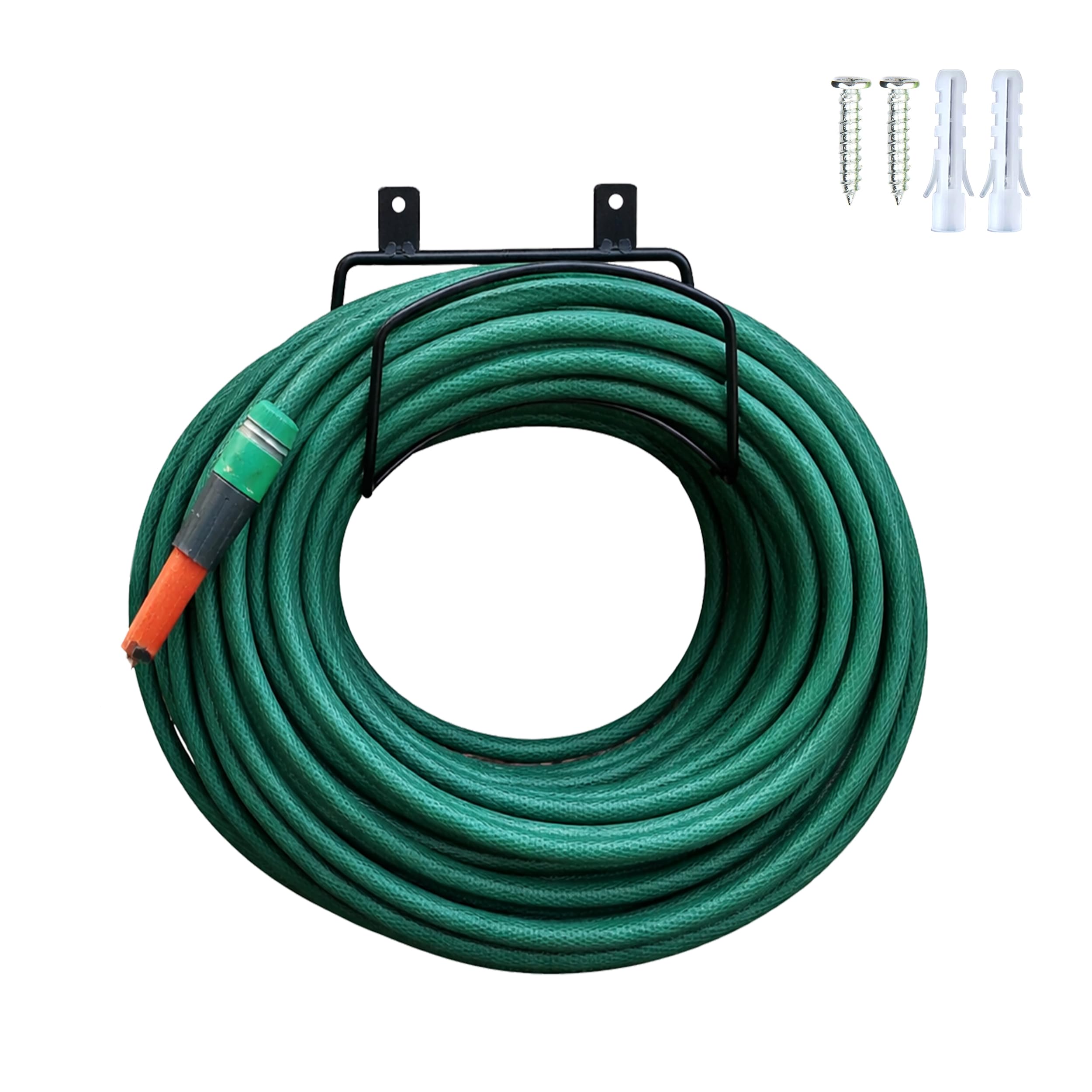 brackit Garden Metal Hosepipe Holder – Wall Mounted Garden Hose Pipe Hanger - Solid Steel – Secure to Your Wall with Fittings Included - Sturdy Hosepipe Holder for Tidy Wall Storage